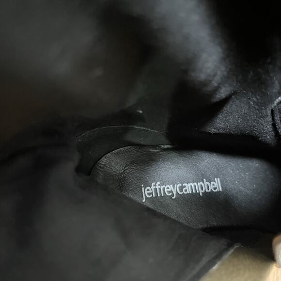 Jeffrey Campbell Tennyson Heeled Suede Ankle Boots US 8 Gray Pointed Toe Chic - Picture 11 of 11